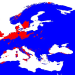 Aedes cinereus modeled distribution map