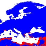 Anopheles superpictus modeled distribution map